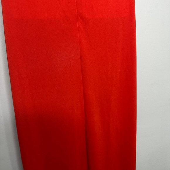 BCBG MaxAzria Fire Orange Red Halter Style Maxi Dress Small - Picture 8 of 16